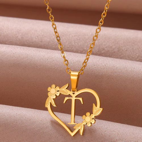 FAZZTONC Dainty Gold Initials Necklace - Trendy Personalised Gift