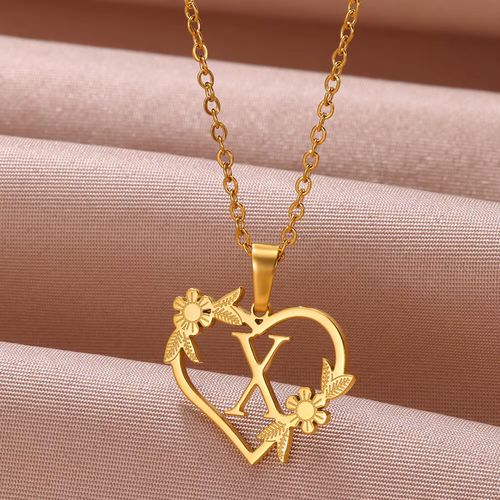 FAZZTONC Dainty Gold Initials Necklace - Trendy Personalised Gift