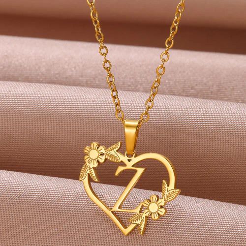 FAZZTONC Dainty Gold Initials Necklace - Trendy Personalised Gift