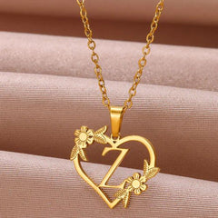 FAZZTONC Dainty Gold Initials Necklace - Trendy Personalised Gift