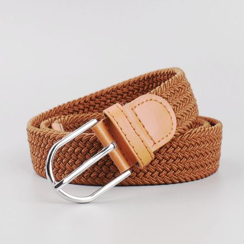 Elastic Canvas Belts - Versatile Knitted Tactical Strap for Casual Wear - 100cm / brown