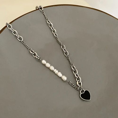 Ventfille Silver Asymmetric Heart Necklace - Elegant Party Jewellery - BTSP1568