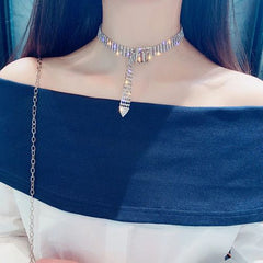 DREJEW Rhinestone Choker Necklace - Trendy Fashion Accessory