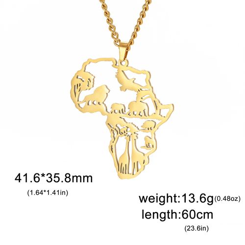 My Shape Animal Pendant Necklace - Stylish Stainless Steel Gift Necklace - 45cm / Gold Color