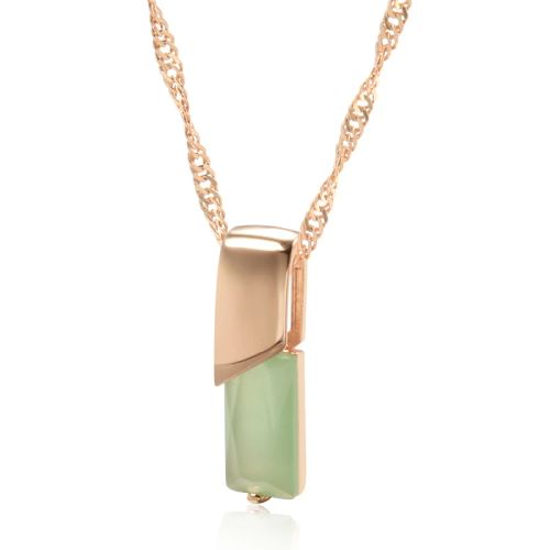 JULYDREAM Simple Luxurious Pendant Necklace - Trendy Everyday Accessory - Green Zircon