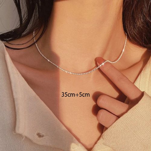 WKOUD Sparkling Clavicle Chain Necklace - Trendy Fashion Jewellery - 2