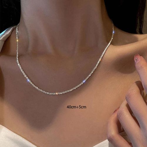 WKOUD Sparkling Clavicle Chain Necklace - Trendy Fashion Jewellery - 3