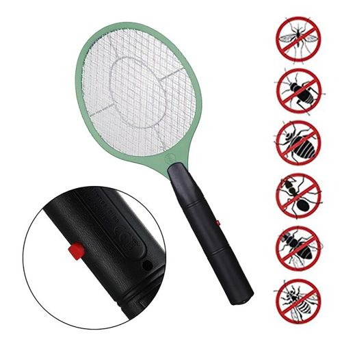 Electric Mosquito Zapper Racket - Portable Pest Control for Insects - green