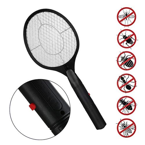 Electric Mosquito Zapper Racket - Portable Pest Control for Insects - black