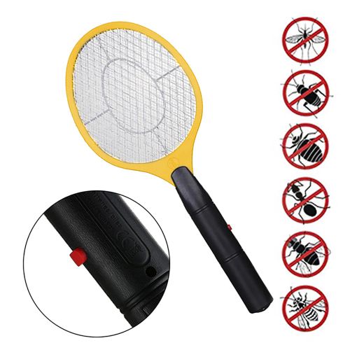 Electric Mosquito Zapper Racket - Portable Pest Control for Insects - Yellow
