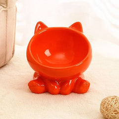 Cute Ceramic Cat Bowl - High Feet Design for Healthy Eating - Pet Supplies