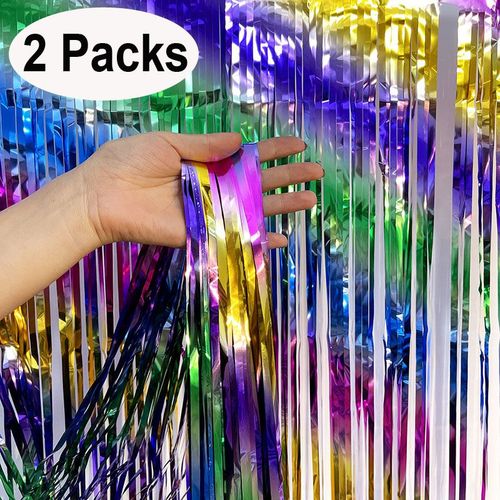 MicroPlush Black Gold Foil Curtain Backdrop - Elegant Party Decoration
