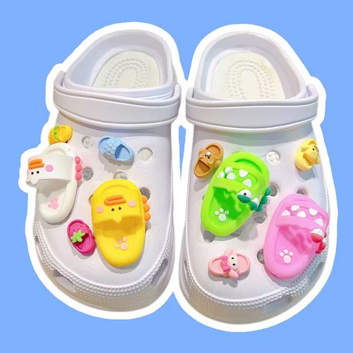 FHLDING Summer Mini Cartoon Shoe Charms - Creative Decor for Slippers - Set-1