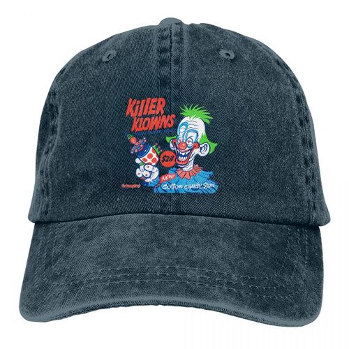 Killer Klowns Peaked Cap - Fun Print & Sun Protection Baseball Hat - Navy Blue / One Size