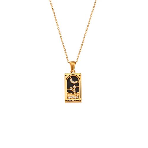 Gold Zircon Pendant Necklace | Hypoallergenic & Stylish Fashion Jewellery - b
