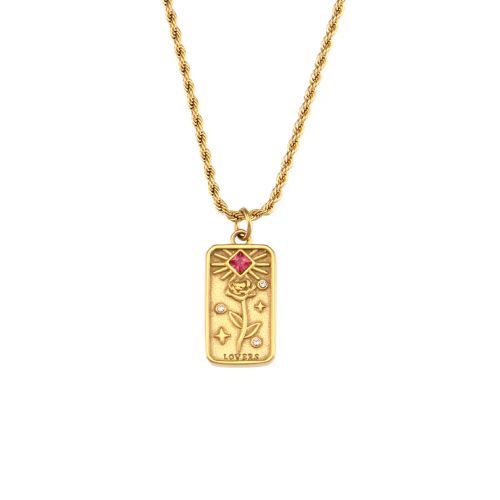 Gold Zircon Pendant Necklace | Hypoallergenic & Stylish Fashion Jewellery