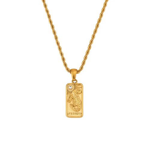 Gold Zircon Pendant Necklace | Hypoallergenic & Stylish Fashion Jewellery - g