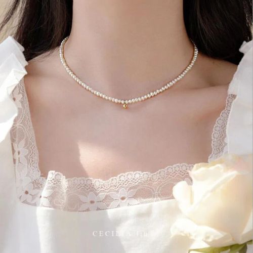 Elegant Imitation Pearl Choker Necklace - Trendy Fashion Jewellery - 7
