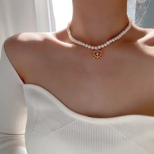 Elegant Imitation Pearl Choker Necklace - Trendy Fashion Jewellery - 10