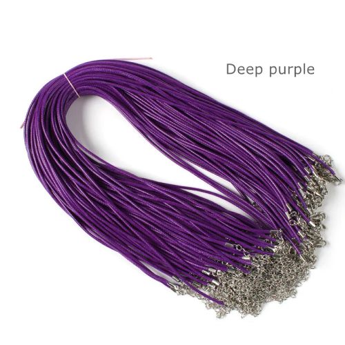 Moonrise Colorful Necklace Cords - Durable & Lightweight Jewelry Findings - 10pcs Dark purple / 1.5mm Length 45cm