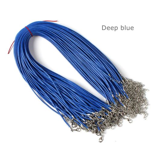 Moonrise Colorful Necklace Cords - Durable & Lightweight Jewelry Findings - 10pcs Dark blue / 2mm Length45cm