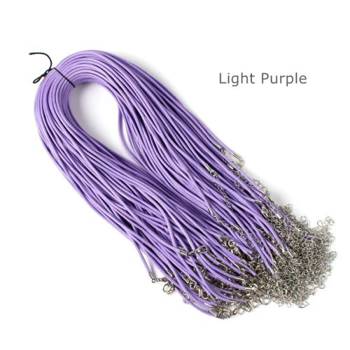 Moonrise Colorful Necklace Cords - Durable & Lightweight Jewelry Findings - 10pcs Light Purple / 1.5mm Length 45cm