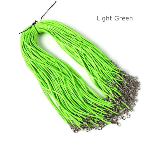 Moonrise Colorful Necklace Cords - Durable & Lightweight Jewelry Findings - 10pcs Light Green / 2mm Length45cm