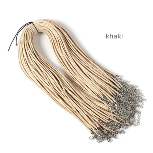 Moonrise Colorful Necklace Cords - Durable & Lightweight Jewelry Findings - 10pcs Khaki cord / 2mm Length45cm