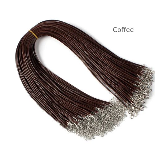 Moonrise Colorful Necklace Cords - Durable & Lightweight Jewelry Findings - 10pcs coffee cord / 1.5mm Length 45cm