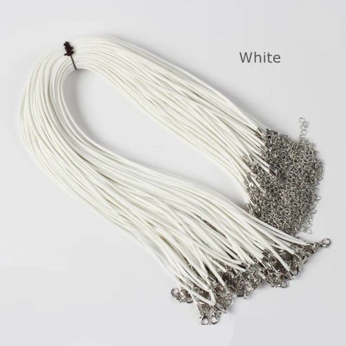 Moonrise Colorful Necklace Cords - Durable & Lightweight Jewelry Findings - 10pcs white cord / 2mm Length45cm