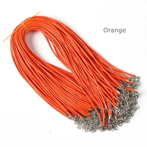 Moonrise Colorful Necklace Cords - Durable & Lightweight Jewelry Findings - 10pcs Orange cord / 2mm Length45cm
