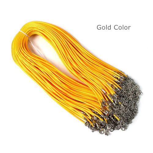 Moonrise Colorful Necklace Cords - Durable & Lightweight Jewelry Findings - 10pcs gold cord / 2mm Length45cm
