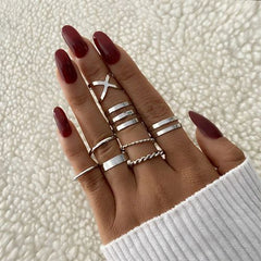IFMIA Fashion Cross Rings Set - High Quality Geometric Cocktail Rings