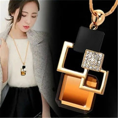 BYSPT Crystal Geometric Pendant Necklace - Trendy Fashion Jewellery