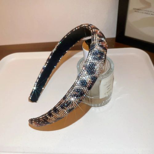 Trendy Rhinestone Geometric Headband for Elegant Occasions - HH3468-Leopard