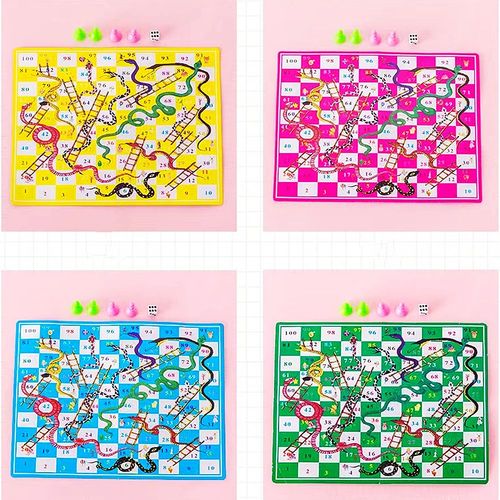Cartoon Snakes and Ladders Game - Fun Educational Board Game Set - 10pcs-1