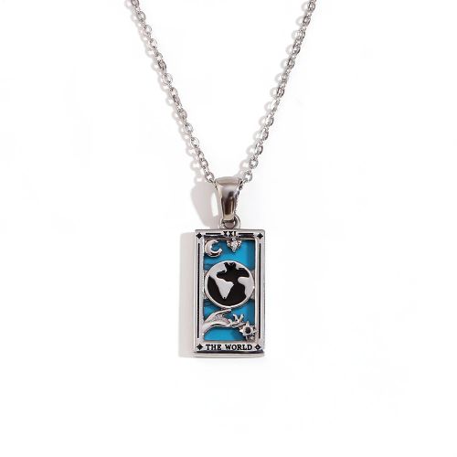 MamacitaSlay Trendy Waterproof Stainless Steel Pendant Necklace - Silver World