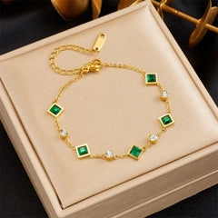 Xiyanike Geometric Fashion Jewellery Set - Trendy Necklace & Bracelet