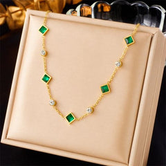 Xiyanike Geometric Fashion Jewellery Set - Trendy Necklace & Bracelet