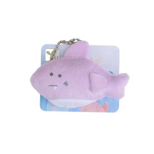 Cute Plush Animal Keychain - Multicoloured Soft Plush Decoration - shark