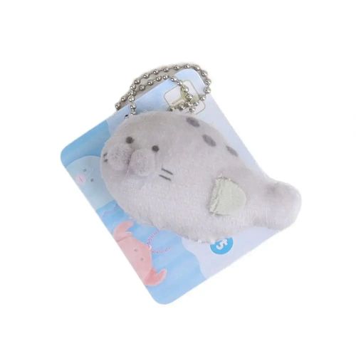 Cute Plush Animal Keychain - Multicoloured Soft Plush Decoration - seal