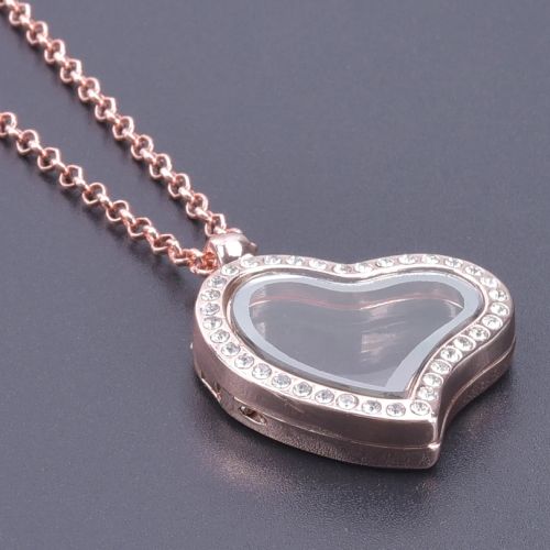 Trendy Heart-Shaped Pendant Necklace - Personalised Fashion Jewellery - L14-RG