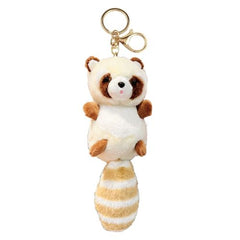 Angelady Cute Plush Raccoon Keychain - Lightweight & Durable Accessory
