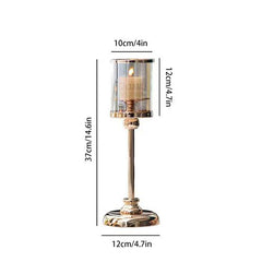 Aihem Retro Metal & Glass Candle Holder for Elegant Home Decoration