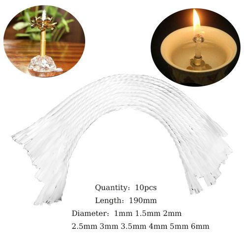 Fiberglass Candle Wicks - Durable Safe and Versatile for DIY Projects - 5x190mm 10pcs