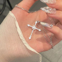 Trendy Crystal Cross Pendant Necklace - Unique Fashion Jewellery