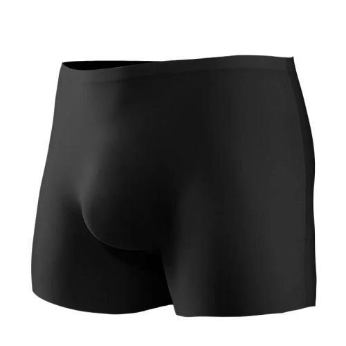 Breathable Seamless Ice Silk Boxers - Plus Size Men’s Underwear - black / L