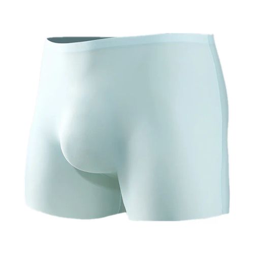 Breathable Seamless Ice Silk Boxers - Plus Size Men’s Underwear - skyblue / XXXL