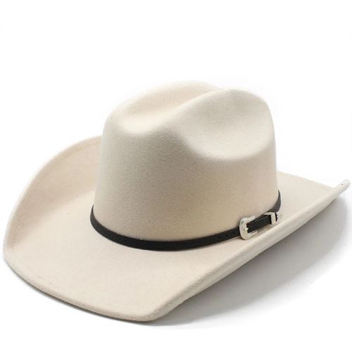 JIANGXIHUITIAN Stylish Wide Brim Fedora Hat for All Seasons - beige