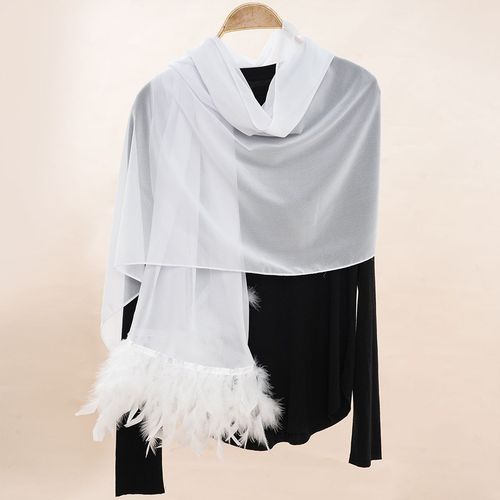 Chiffon Feathered Shawl Scarf - Breathable Decorative Wind Accessory